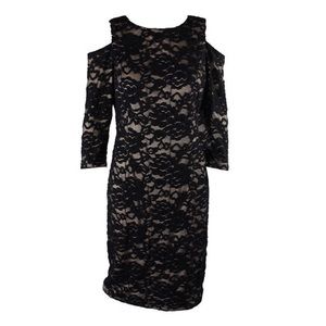 Jessica Howard Cold-Shoulder Lace Sheath Dress